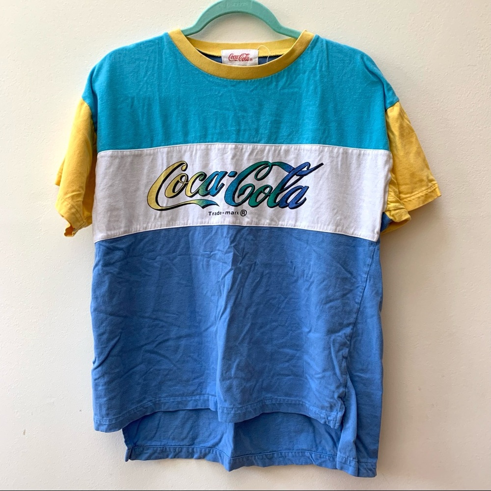 Vintage Coca Cola Colorblock Graphic Tee